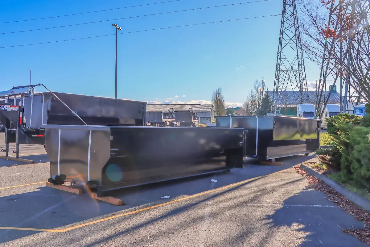 Roll-off dumpster ready for waste disposal at job site for 20 Yard Dumpster Rental in Gurnee